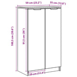 Shoe Cabinet High Gloss White 59x35x100.5 cm Engineered Wood