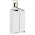 Shoe Cabinet High Gloss White 59x35x100.5 cm Engineered Wood