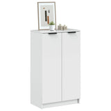 Shoe Cabinet High Gloss White 59x35x100.5 cm Engineered Wood