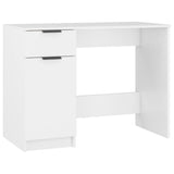 Desk White 100x50x75 cm Engineered Wood - Front View