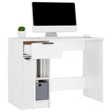 Desk White 100x50x75 cm Engineered Wood - 45-Degree Angle