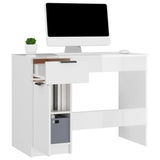 Desk High Gloss White 100x50x75 cm Engineered Wood - Top-Down View
