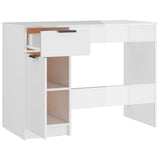 Desk High Gloss White 100x50x75 cm Engineered Wood - Rear View