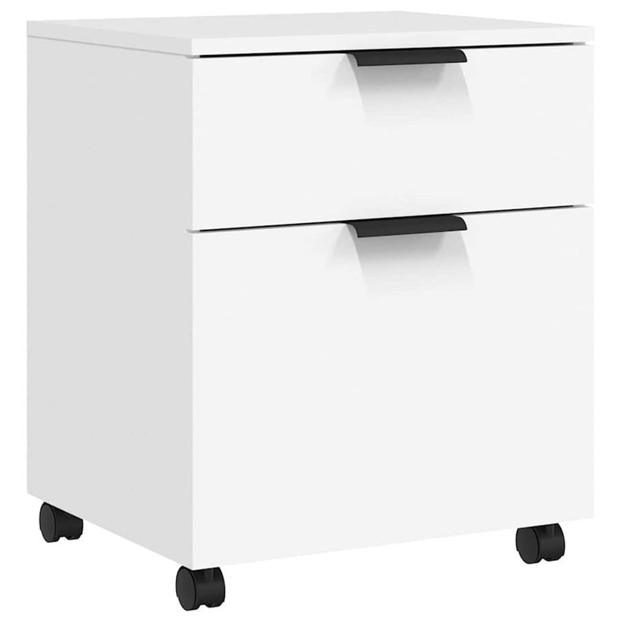 Mobile File Cabinet with Wheels White 45x38x54 cm