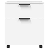 Mobile File Cabinet with Wheels White 45x38x54 cm Engineered Wood