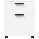 Mobile File Cabinet with Wheels White 45x38x54 cm Engineered Wood - Side View