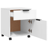 Mobile File Cabinet with Wheels White 45x38x54 cm Engineered Wood