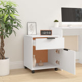 Mobile File Cabinet with Wheels White 45x38x54 cm Engineered Wood - Close-Up Angle