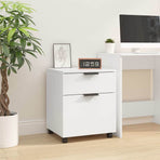 Mobile File Cabinet with Wheels White 45x38x54 cm