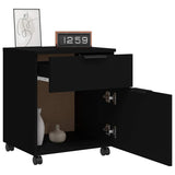 Mobile File Cabinet with Wheels Black 45x38x54cm Engineered Wood - Top-Down View