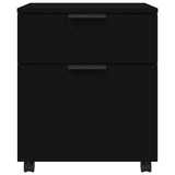 Mobile File Cabinet with Wheels Black 45x38x54cm Engineered Wood - 45-Degree Angle