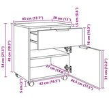 Mobile File Cabinet with Wheels Black 45x38x54cm Engineered Wood - Extra Image