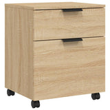 Mobile File Cabinet with Wheels Sonoma Oak 45x38x54 cm Engineered Wood - Front View