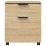Mobile File Cabinet with Wheels Sonoma Oak 45x38x54 cm Engineered Wood