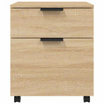 Mobile File Cabinet with Wheels Sonoma Oak 45x38x54 cm Engineered Wood