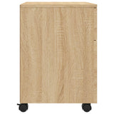 Mobile File Cabinet with Wheels Sonoma Oak 45x38x54 cm Engineered Wood - 45-Degree Angle