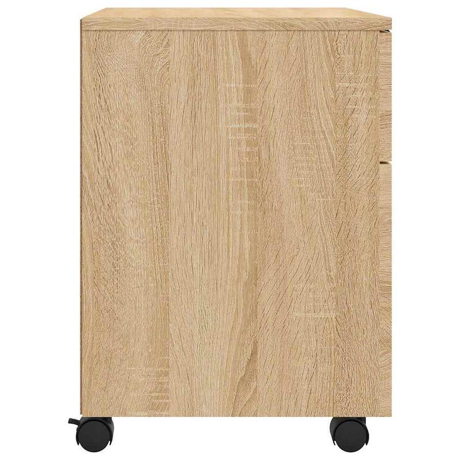 Mobile File Cabinet with Wheels Sonoma Oak 45x38x54 cm Engineered Wood