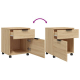 Mobile File Cabinet with Wheels Sonoma Oak 45x38x54 cm Engineered Wood - Rear View