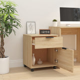 Mobile File Cabinet with Wheels Sonoma Oak 45x38x54 cm Engineered Wood - Close-Up Angle