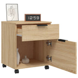 Mobile File Cabinet with Wheels Sonoma Oak 45x38x54 cm Engineered Wood - Low Angle