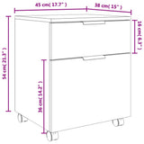 Mobile File Cabinet with Wheels Sonoma Oak 45x38x54 cm Engineered Wood - Extra Image