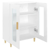 Sideboard High Gloss White 69.5x34x90 cm Engineered Wood - Close-Up Angle