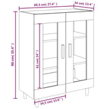 Sideboard High Gloss White 69.5x34x90 cm Engineered Wood - Low Angle