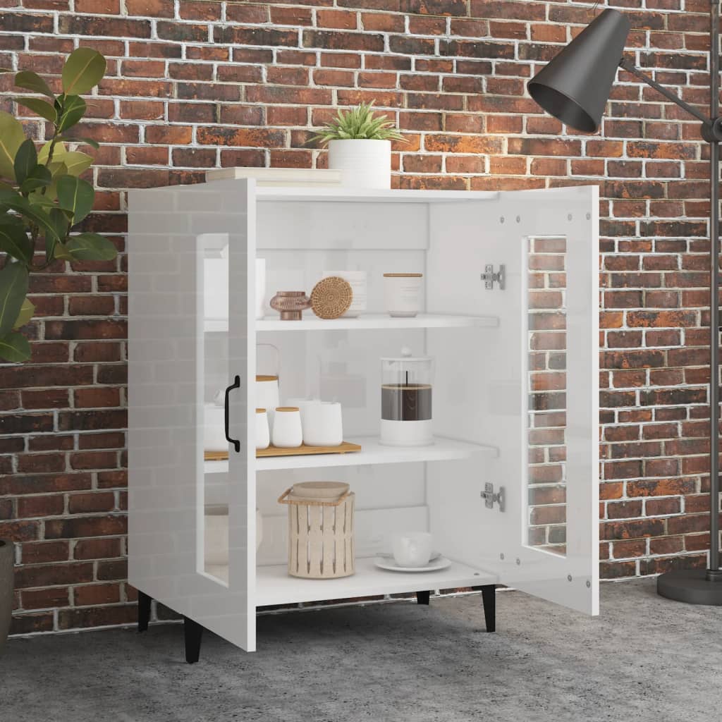 Sideboard High Gloss White 69.5x34x90 cm Engineered Wood