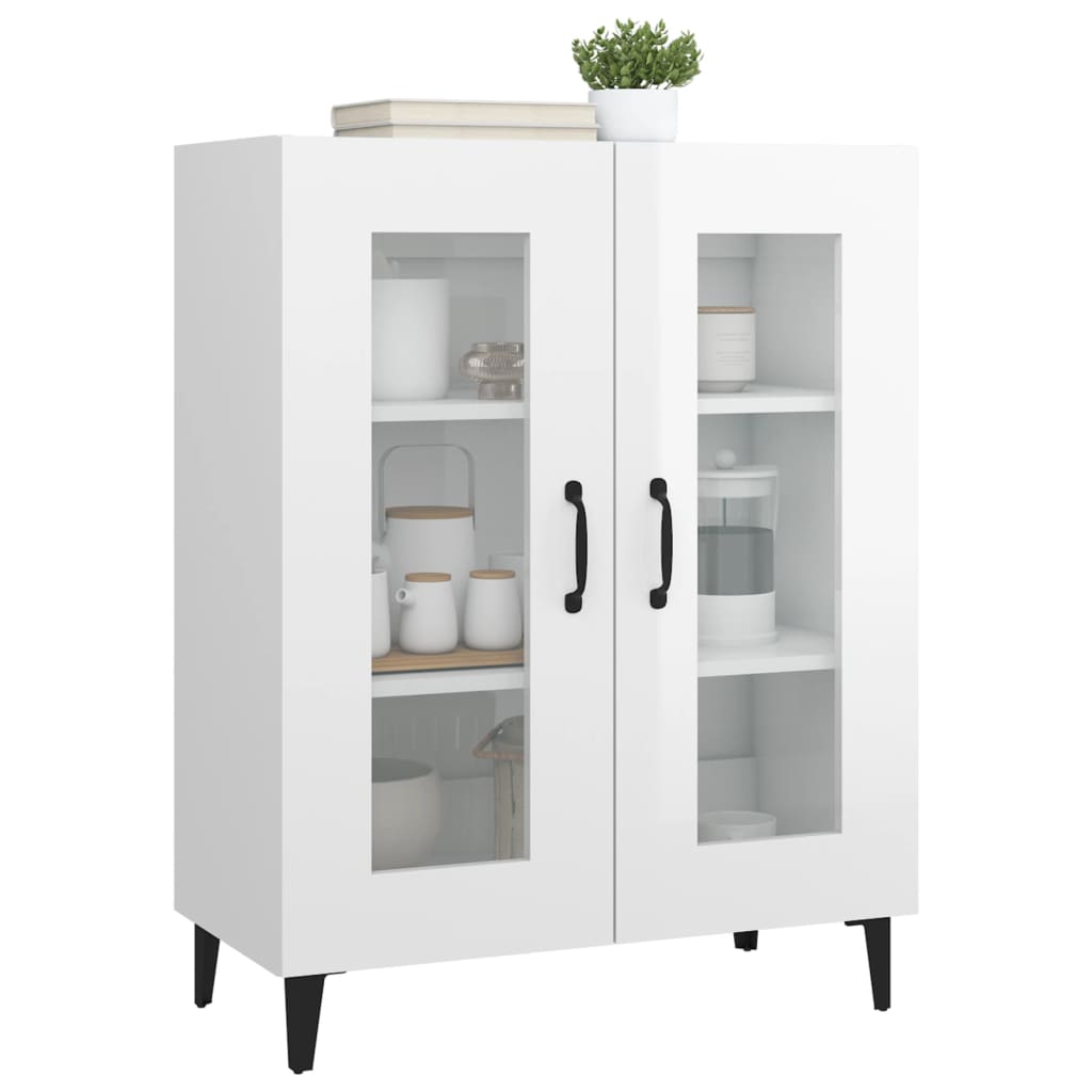 Sideboard High Gloss White 69.5x34x90 cm Engineered Wood
