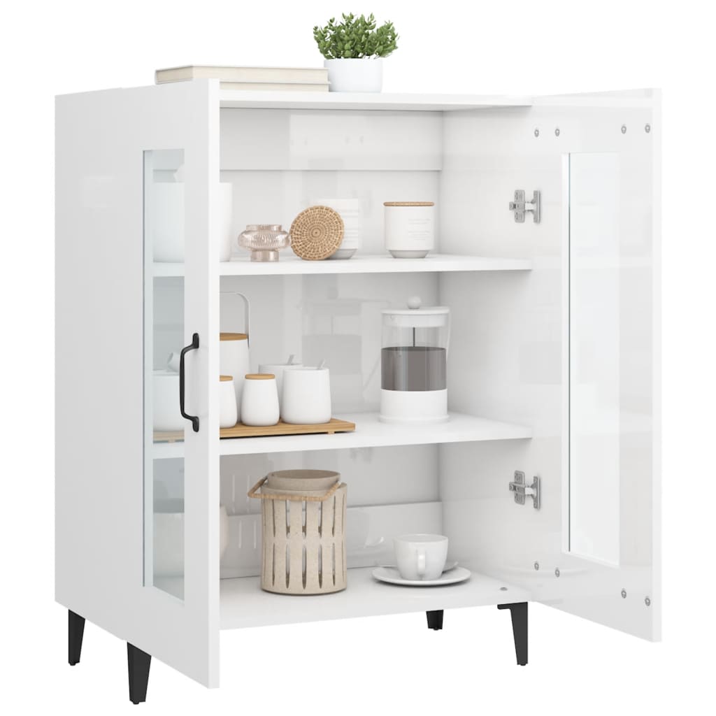 Sideboard High Gloss White 69.5x34x90 cm Engineered Wood