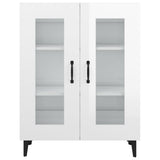 Sideboard High Gloss White 69.5x34x90 cm Engineered Wood - Rear View