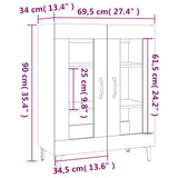 Sideboard High Gloss White 69.5x34x90 cm Engineered Wood - Extra Image