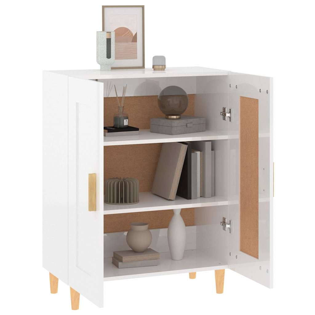 Sideboard High Gloss White 69.5x34x90 cm Engineered Wood