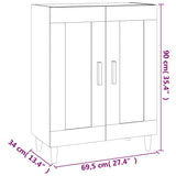 Sideboard High Gloss White 69.5x34x90 cm Engineered Wood - Extra Image