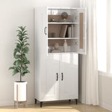Sideboard High Gloss White 69.5x34x90 cm Engineered Wood - Side View