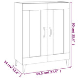 Sideboard High Gloss White 69.5x34x90 cm Engineered Wood - Extra Image