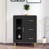 Sideboard with Drawer Black 69,5 x 34 x 90 cm Engineered Wood