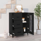 Sideboard with Drawer Black 69,5 x 34 x 90 cm Engineered Wood - 45-Degree Angle