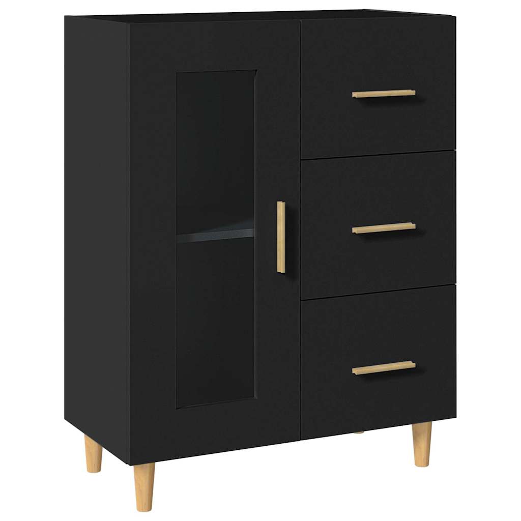 Sideboard with Drawer Black 69,5 x 34 x 90 cm Engineered Wood