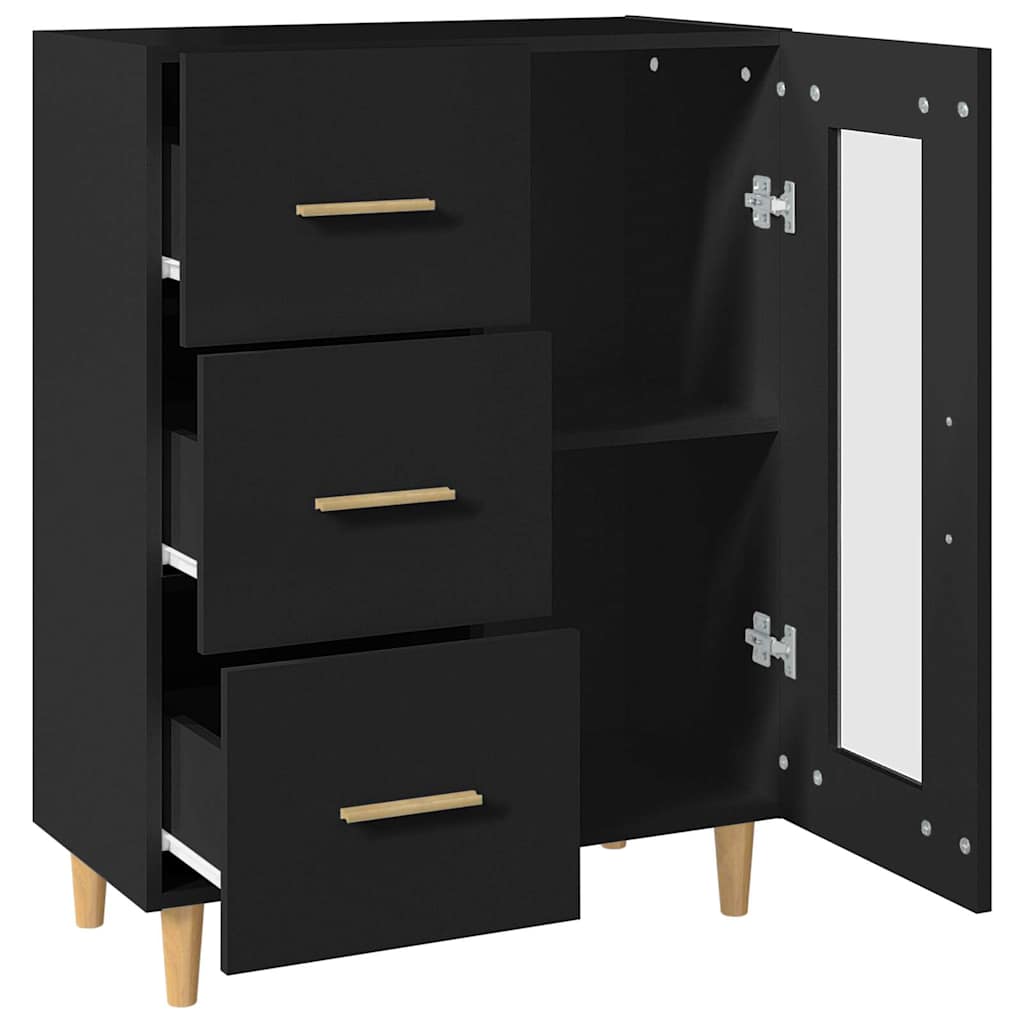 Sideboard with Drawer Black 69,5 x 34 x 90 cm Engineered Wood