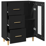 Sideboard with Drawer Black 69,5 x 34 x 90 cm Engineered Wood - Rear View