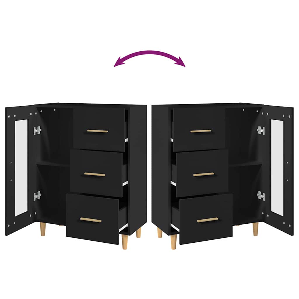 Sideboard with Drawer Black 69,5 x 34 x 90 cm Engineered Wood