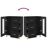 Sideboard with Drawer Black 69,5 x 34 x 90 cm Engineered Wood - Extra Image