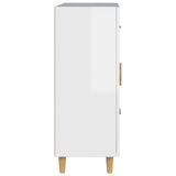 Sideboard High Gloss White 69.5x34x90 cm Engineered Wood - Close-Up Angle
