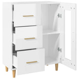 Sideboard High Gloss White 69.5x34x90 cm Engineered Wood - Low Angle