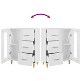 Sideboard High Gloss White 69.5x34x90 cm Engineered Wood - Extra Image