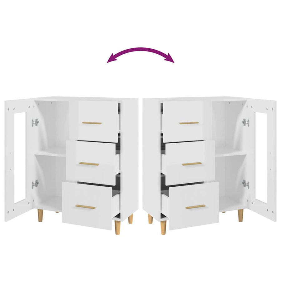 Sideboard High Gloss White 69.5x34x90 cm Engineered Wood