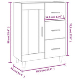 Sideboard High Gloss White 69.5x34x90 cm Engineered Wood - Extra Image
