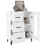Sideboard High Gloss White 69.5x34x90 cm Engineered Wood - 45-Degree Angle