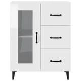 Sideboard High Gloss White 69.5x34x90 cm Engineered Wood - Rear View
